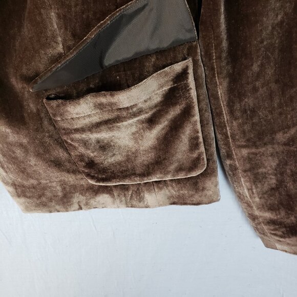 Emanuel Ungaro Velvet Blazer Chocolate Brown Rayon Silk Jacket size 10 Evening - Picture 6 of 14